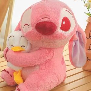 Pink Plush Sakura Toy with Duckling Stich